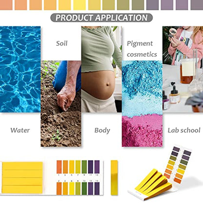 pH Test Strips, Universal Indicator Litmus Paper, Acid Alkali Test Paper, pH 1-14, for Water, Soil, Cosmetic (3)