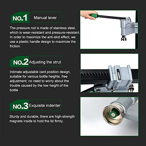 Manual Beer Bottle Capping Machine, Bench Bottle Capper, Multi-Purpose Bottle Cap Sealing Capper Tool, Capping Machine, 10pcs/min,