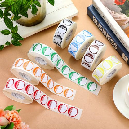 Sayglossy 7000 Pcs Day of Week Label Food Label Monday Through Sunday Management Inventory Sticker Removable Weekly Self Adhesive Date Dot Sticker for Restaurant Kitchen Container (Round) - style: Round