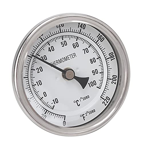 1 2 NPT Stainless Steel Dial Thermometer 1 2 NPT Homebrew Kettle Thermometer Weldless with O Rings 0 to 220F Kettle Stainless Steel Brew Pot