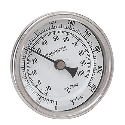 1 2 NPT Stainless Steel Dial Thermometer 1 2 NPT Homebrew Kettle Thermometer Weldless with O Rings 0 to 220F Kettle Stainless Steel Brew Pot
