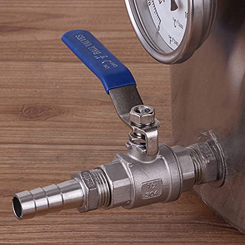 6 Sizes Stainless Steel Home Brew Kettle Pot Stock Pot - Home Brewing Supplies with Lid, Thermometer & Ball Valve Spigot for Beer Brewing,50 * 50CM (50 * 50cm) - color: 50*50cm