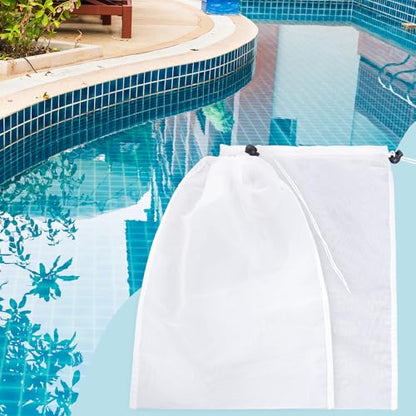 6 Pack Cleaner Replacement Mesh Bag Pool Vacuum Filter Bag for Pools Aquariums Ground Swimming Pools Ponds Collecting Leaves