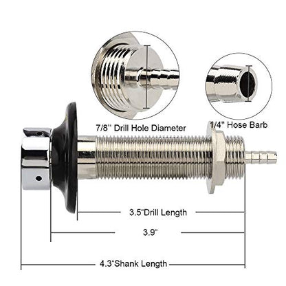 OneBom Beer Faucet with Nipple 4'' Shank Assembly,3/16’’I.D. Bore for Keg Fridge Keezer (4'' Shank) - color: 4'' Shank