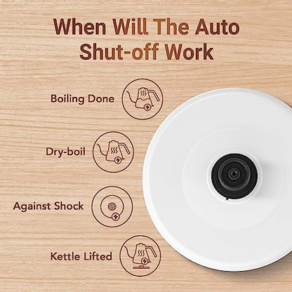 Mecity Electric Kettle Stainless Steel Gooseneck Water Kettle Water Boiler for Pour Over Coffee Fast Heating, Auto Shut Off, 27 fl oz, 1000W, Milk White - color: Milk White