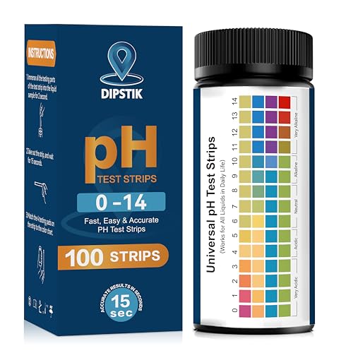 pH Test Strips (0-14) -Universal pH Test Paper Test Strips(100ct) | for Drinking Water, Aquarium, Pool, Hot Tub, Spa,100ct Litmus Paper pH Testing Soap Making and Food