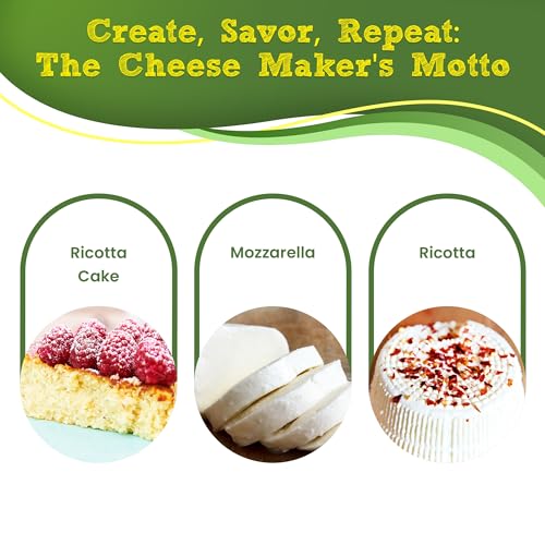 The Big Cheese Mozzarella & Ricotta Cheese Making Kit - Make Fresh Mozzarella & Ricotta at Home - 10 Batches with Vegetarian Rennet, Citric Acid & Recipe Booklet