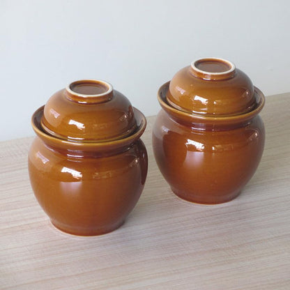 Ceramic pickle jar, mini household clay clay small sealed jar, 500ml fermented clay jar. 2 pieces