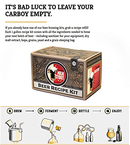 Craft A Brew Recipe Kit - Chocolate Milk Stout Refill - 1 Gallon - Ingredients for Home Brewing Beer - color: Chocolate Milk Stout