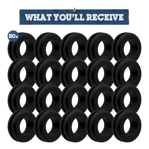 Fermentaholics Airlock Fermentation Replacement Grommets for Fermenter Lid – 20 Pack Grommet Fits 1/2 Inch Hole, For Standard 3/8 in Airlocks, Beer, Wine, Cider, Mead, Fermented Foods (Black) - color: Black