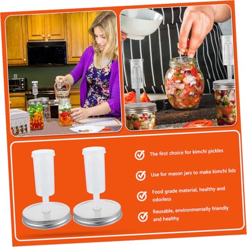 Fermentation Jar Lid Kit for Wide Mouth Mason Jars 87mm Diameter with Tinplate Lid and Airlock Fermenter Accessories for Pickling and Home Kitchen Use Random Color