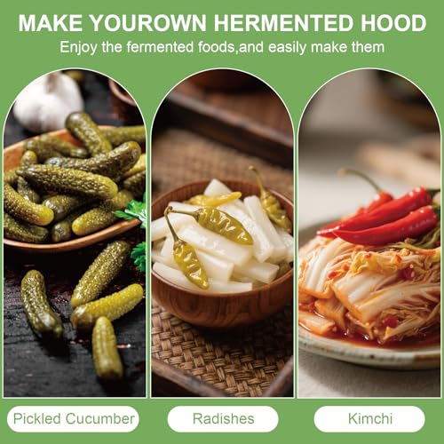 Fermenting weights wide mouth Mason Jar Fermentation Kit with 4 Fermentation Lids, 4 Glass fermentation Weights, 4 Airlocks for Fermenting, 5 Silicone Rings & Grommets - Pickling kit（No Jars） - size: Universal standard size