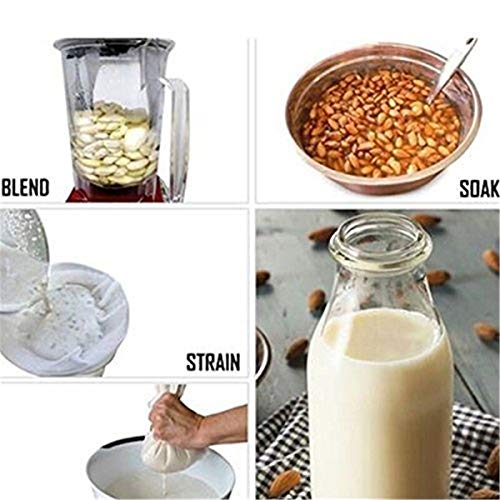 2 Pcs Pro Quality Nut Milk Bag - Big 10"X12" Commercial Grade - Reusable Almond Milk Bag & All Purpose Food Strainer - Fine Mesh Nylon Cheesecloth & Cold Brew Coffee Filter