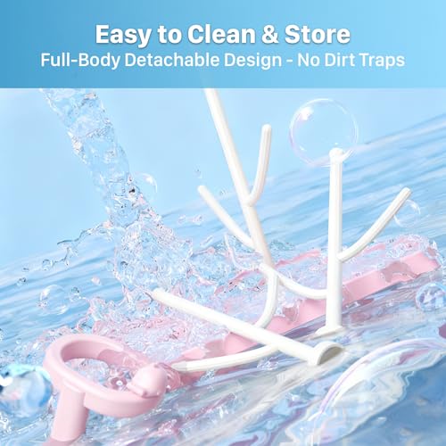 [4-in-1] Baby Bottle Drying Rack Set with Multi-Functional Brushes, Silicone Bottle Brush, Nipple Brush & Straw Cleaner, Space-Saving Countertop Cleaning Kit for Feeding Essentials, BPA-Free (Blue) - color: Blue
