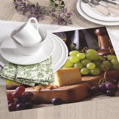 Wine Cheese Cake Grapes Print Dish Drying Mat for Kitchen Counter Ultra Absorbent Microfiber Dishes Drainer Mats Washable Drying Pads for Sinks 16 x 18 In - color: Wine Cheese Cake Grapes
