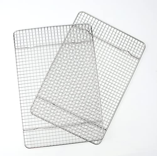 Spring Chef 10" x 15" Stainless Steel Cooling Racks for Baking - Oven Safe - Cookie Racks for Cooling Cookies - Fits Jelly Roll Pan - Perfect for Grilling, Roasting, Cooking, Drying - Set of 2 - size: 10"x15", style: 2 Pack