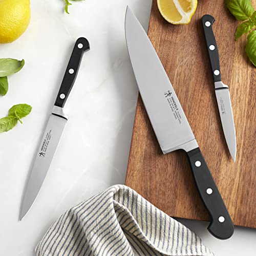Henckels Classic 3-Pc Starter Chef Knife Set, Razor-Sharp German Engineered | Fully Forged Construction Provides Balance with Traditional Triple-Rivet Handles Enables Comfortable Easy Cutting. - style: Kitchen Knife Set