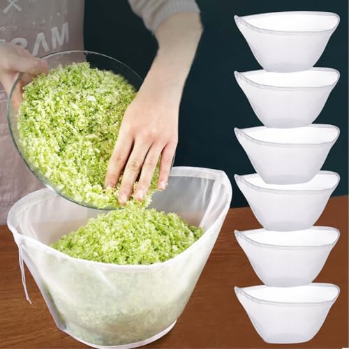 Cheese Cloths for Straining– Reusable Filter Bags Ultra-Fine Mesh Strainer for Filter NutMilk, Yogurt, Fresh Cheese, Juicing, Coffee, Milk, Butter & Juices (6)