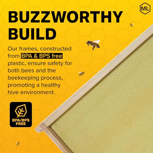 Mann Lake Premium Beekeeping Frames, Fully Assembled, Enhanced Max Wax Coating for Rapid Comb Drawing, Universal Fit, BPA & BPS Free, 9 1/8 Inches, Natural, 20-Pack