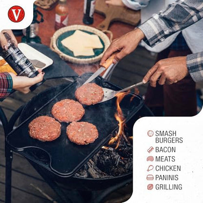 Victoria Round Cast-Iron Meat Press with a Wire Handle, Preseasoned with Flaxseed Oil, Made in Colombia - size: Round press