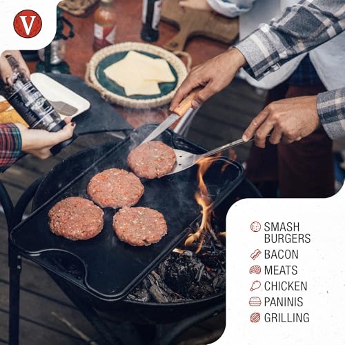 Victoria Round Cast-Iron Meat Press with a Wire Handle, Preseasoned with Flaxseed Oil, Made in Colombia - size: Round press