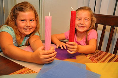 Make Your Own Beeswax Candle Kit - Includes 10 Full Size 100% Beeswax Honeycomb Sheets in Natural and Approx. 6 Yards (18 Feet) of Cotton Wick. Each Sheet Measures Approx. 8" x 16 1/4". - color: Natural