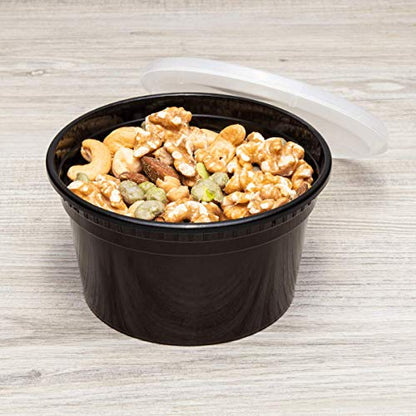 Karat [12oz - 240 ct Black PP Injection Molded Round Deli Containers with Lids (FP-IMDC12-PPB) - color: Black, size: 12oz