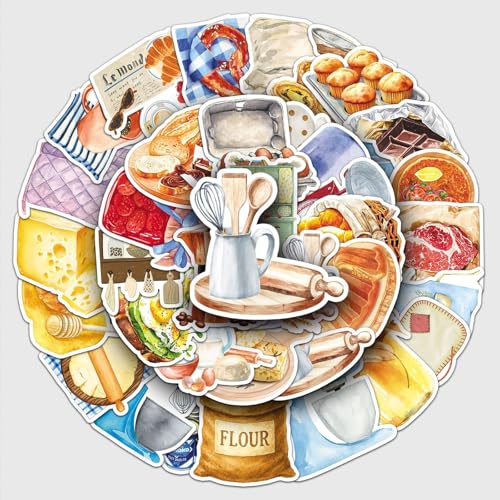 50Pcs Baking Stickers Funny for Water Bottles Baking Laptop Decals, Bakery Themed Party Decorations, Gifts for Women & Men(Baking Time) - color: Baking Time