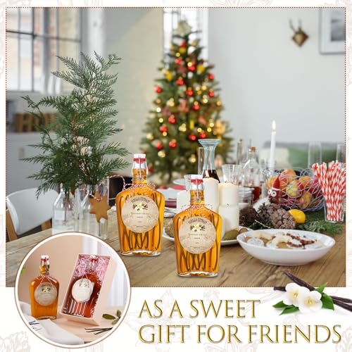 Uiifan 2 Pack 12 oz Vanilla Extract Bottles with Swing Top Flask Whiskey Pocket Clear Glass Flask for Homemade Vanilla Extract Lemon Kombucha Water Apply Christmas Wedding Gift (Clear) - color: Clear, size: 12oz