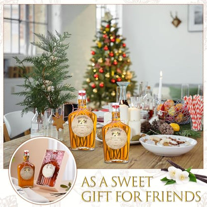 Uiifan 2 Pack 12 oz Vanilla Extract Bottles with Swing Top Flask Whiskey Pocket Clear Glass Flask for Homemade Vanilla Extract Lemon Kombucha Water Apply Christmas Wedding Gift (Clear) - color: Clear, size: 12oz