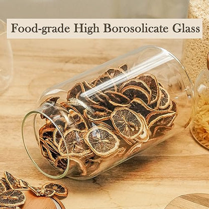 Labina Glass Storage Container Airtight Food Jars Kitchen Canister with Wood Lids, 88 Oz Wide Mouth Pantry Organization Glass Jar for Flour, Sugar, Cookie, Spagetti, Nuts and Candy - size: B5: 88 Oz 1 pcs