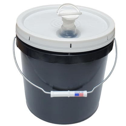 2 Gallon Bucket Pail with Lid & Handle Pour Spout Leak Proof BPA Free Food Safe HDPE Storage Container AirTight Premium Quality Buckets All Purposes Dry & Liquid Contents FDA Compliance (Black) - color: Black