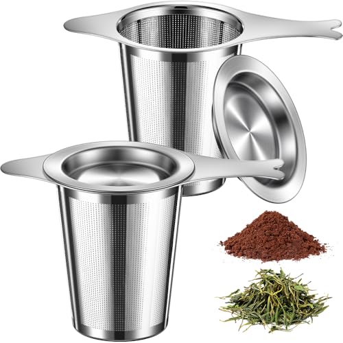 2PCS Tea Infuser for Loose Leaf Tea, BOMANSI BOMS Loose Leaf Tea Steeper Strainer with Double Handles, Extra Fine Mesh Ball Infusers, Diffuser Holder Filter for Mugs, Tea Strainers for Loose Tea - style: Fish Shape Design
