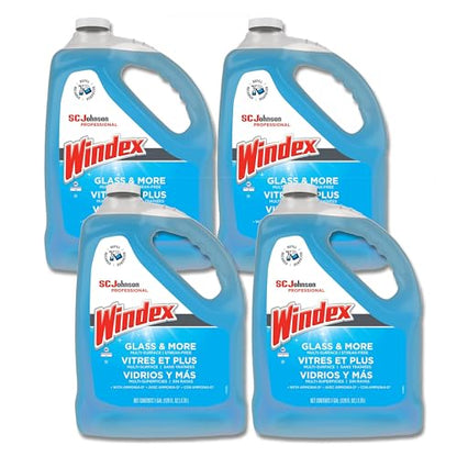 SC Johnson Professional Windex Glass and More Multi-Surface Cleaner, Windex Glass Cleaner Refill, Multi Surface Cleaner, 128 fl. oz. Bottles, 4 Count, for Professional Use Only - size: 128 Fl Oz (Pack of 4)