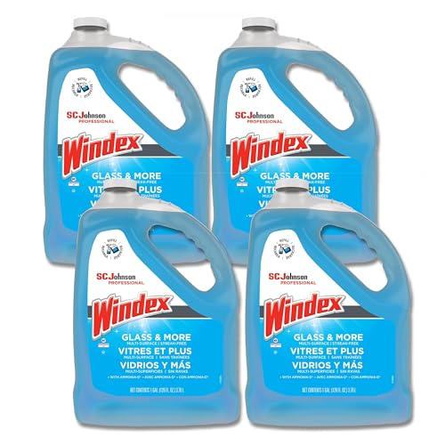 SC Johnson Professional Windex Glass and More Multi-Surface Cleaner, Windex Glass Cleaner Refill, Multi Surface Cleaner, 128 fl. oz. Bottles, 4 Count, for Professional Use Only - size: 128 Fl Oz (Pack of 4)