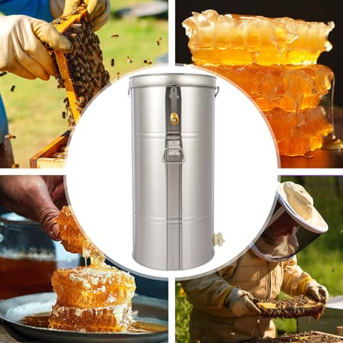 DNYSYSJ Two-Frame Honey Machine, Large Stainless Steel 2 Frame Manual Honey Extractor Beekeeping Equipment for Farm
