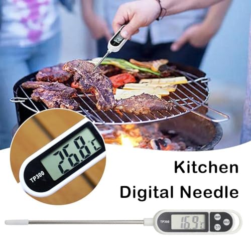 Silver Kitchen Digital Food Thermometer Meat Cake Milk BBQ Cooking Household Thermometer Probe Gauge Electronic Oven Tool,Kitchen Utensils and Gadgets