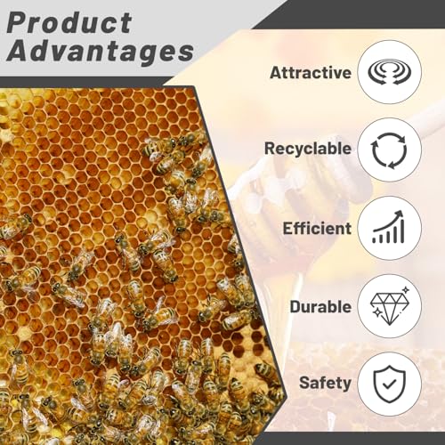 Beehive Waxed Coated Foundation Sheet Beehive Foundation Sheets Deep Bee Foundation Waxed Foundation Sheet Bee Hive Foundation Sheets for Deep Bee Frame 10 Pcs - size: Deep