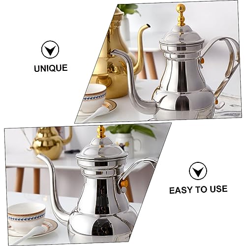 MAGICLULU Samovar Style Tea Kettle Kettle Thermometer Stainless Steel Teapot Tea Infuser Court Pot Hand Brewing Pot Design