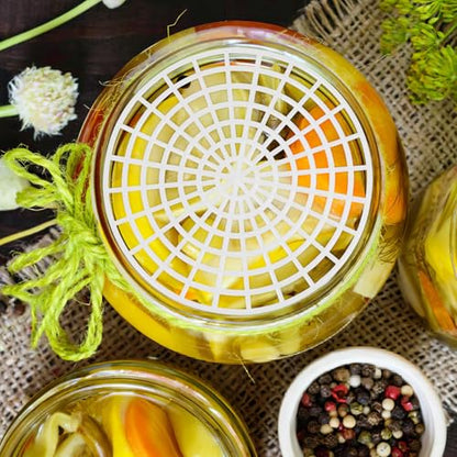 VOSAREA 5pcs Pickles Jar Weight Press Pickles Tool Fermentation Food Plastic Mesh Jar Press Plate for Fermentation Vegetable Canning Supplies