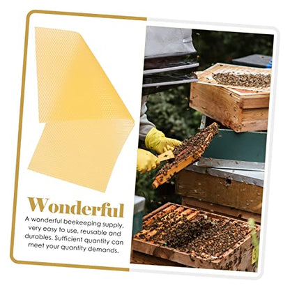 LIFKOME 30pcs Beekeeping Wax Foundation Sheets for Honey Frame Beehive Natural Beeswax Honeycomb Sheets for Easy Installation and Brood Production