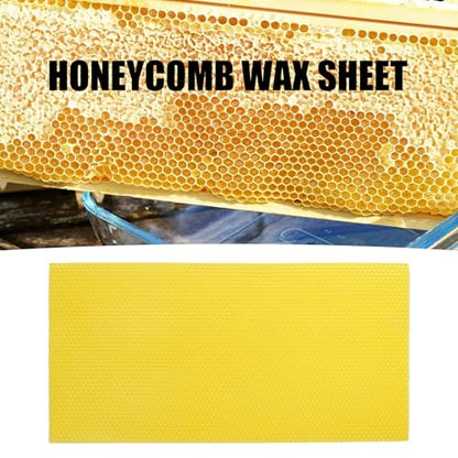 Saihisday 10Pcs Beehive Foundation 8-1/2-Inch Wax Coated Foundation Sheet Deep Bee Hive Beeswax Waxed Foundations Bee Waxed Sheets for Bee Frame