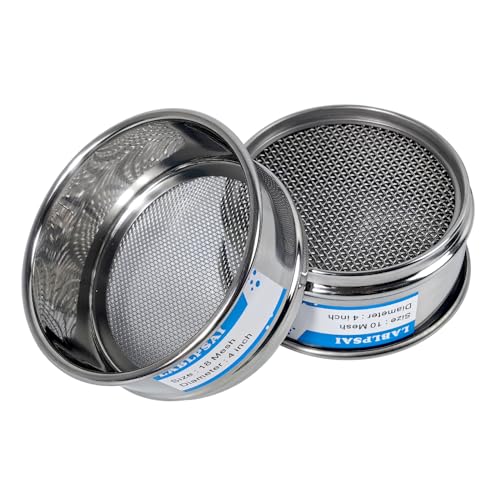 10 Mesh Lab Sieves 4" Diameter 304 Stainless Steel Wire Cloth Test Sieve for Industrial Laboratory Home - size: 10 mesh
