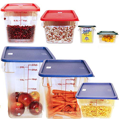 Tiger Chef Food Storage Square Polycarbonate Container Set Containers with Lids Commercial Grade, 2, 4, 6, 8, 12, 18, 22 quart, 14 Piece - style: 14 Piece Set