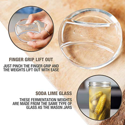 Masontops Pickle Pebble Glass Infinity Weights for Fermenting - Pickling Weight Set - Wide Mouth Mason Jar Fermentation - size: Wide Mouth 8PK