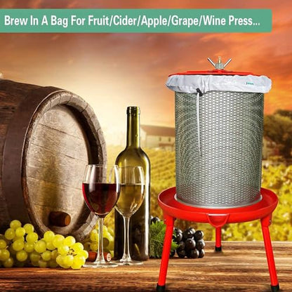 Brew Bag Reusable 3 Pack 22"×26" 250 Micron Fine Mesh Bag for Beer | 5 Gallen with Drawstring for Fruit Cider Apple Grape Wine Press Drawstring Straining Brew in a Bag - size: 3 pack-22"×26"