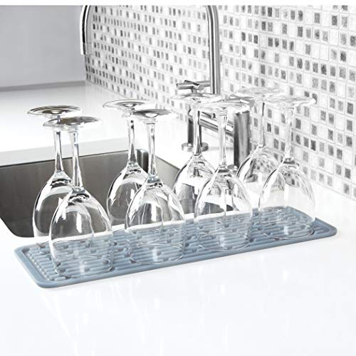 OXO 1372100 Good Grips Silicone Stemware Drying Mat, Gray - size: 6" x 16.6"