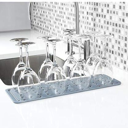 OXO 1372100 Good Grips Silicone Stemware Drying Mat, Gray - size: 6" x 16.6"