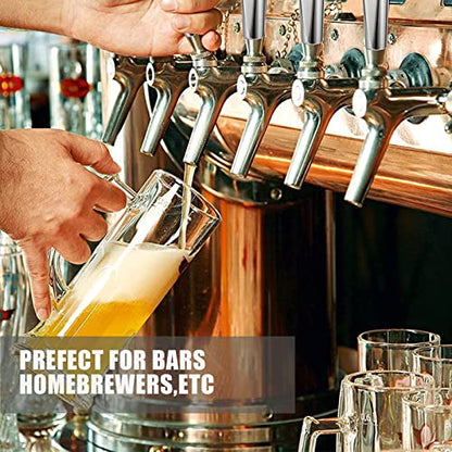 Beer Tap Handle, Heavy Duty 304 Stainless Steel Standard 3/8in Thread Draft Beer Faucet Handles, Beer Tower Plug for American Faucets, Home Brewing