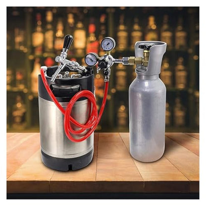 Home Brewing Co2 Regulator Beer Gas Line Kit,W21.8/CGA320 Homebrew Keg Pressure Regulator with Ball Lock Carbonated PVC Tubing Hose Wine Accessories(CGA320)